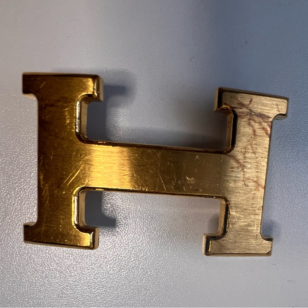 Gold Finish Hermes H Buckle